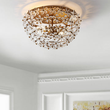 Isabelle 15.5" Metal/Acrylic LED Flush Mount - JONATHAN Y